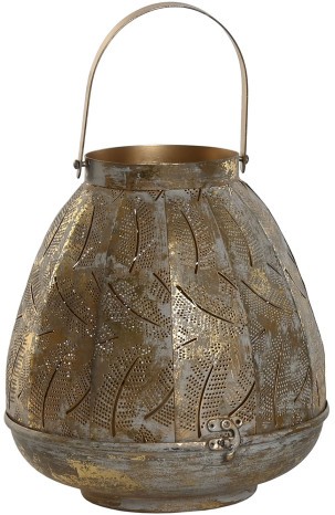 Lanterna Metal Dourado Grande
